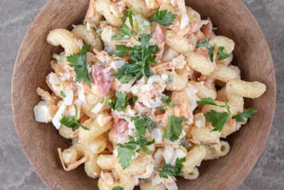 Thumbnail for “Salmon Macaroni Salad: The Perfect Blend of Freshness and Comfort”